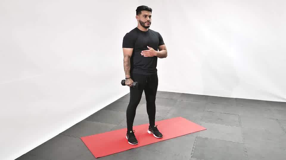 Dumbbell One-Arm Front Raise exercise