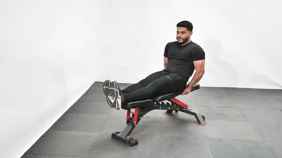 Seated Bench Leg Pull-In exercise