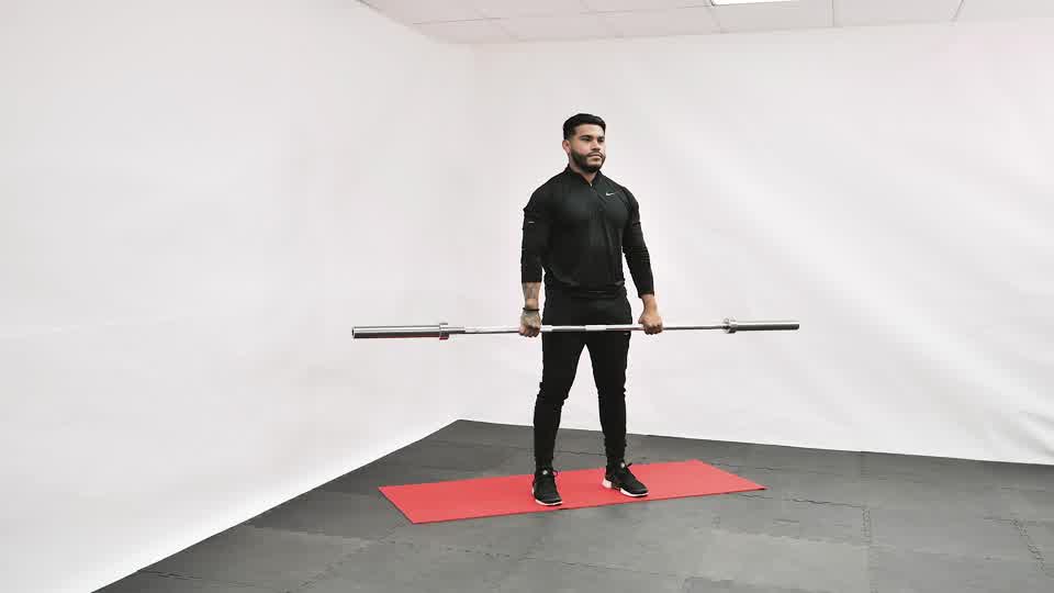 Barbell Overhead Front Raise exercise