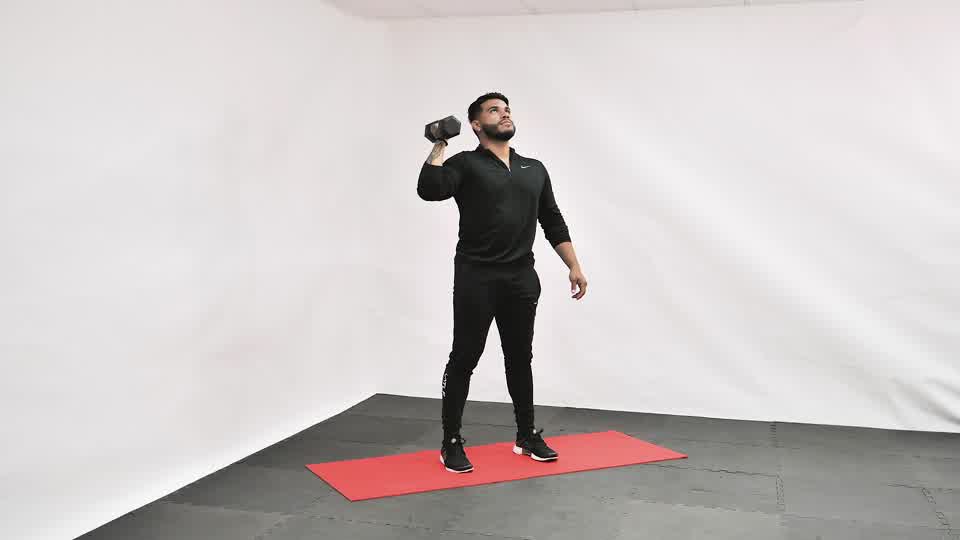 Dumbbell One-Arm Press (Palms In)