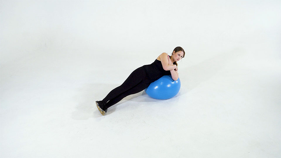 Stability Ball Side Crunch 