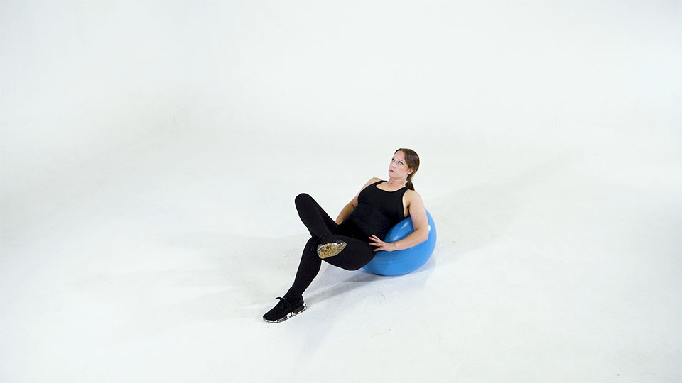 Stability Ball Cross-Leg Bridge