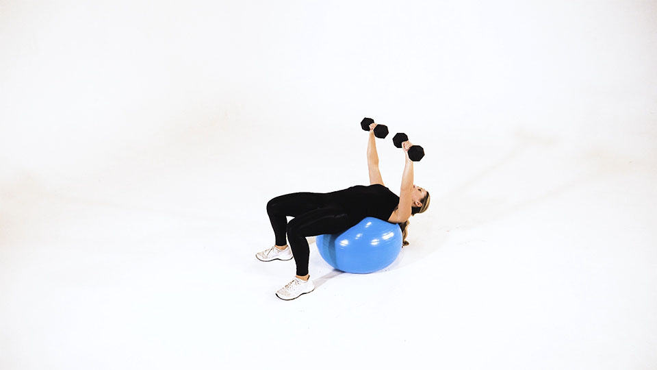 Dumbbell Decline Press (Stability Ball)