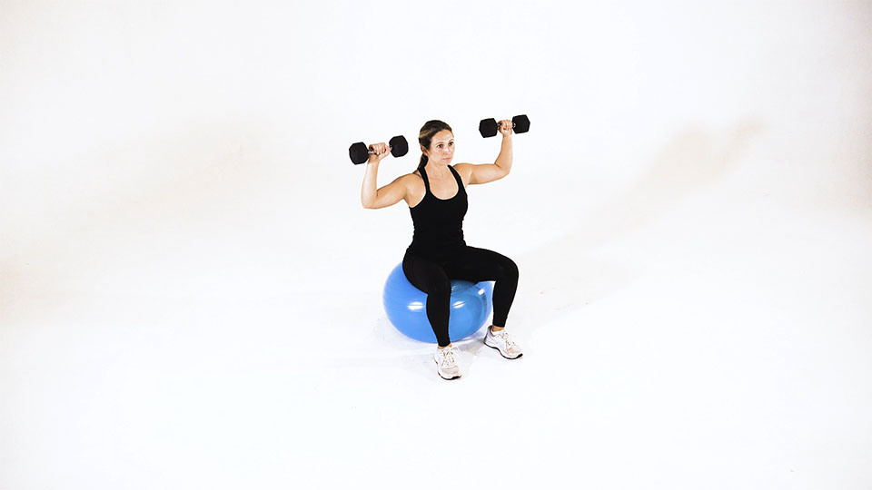 Dumbbell Shoulder Press (Stability Ball)