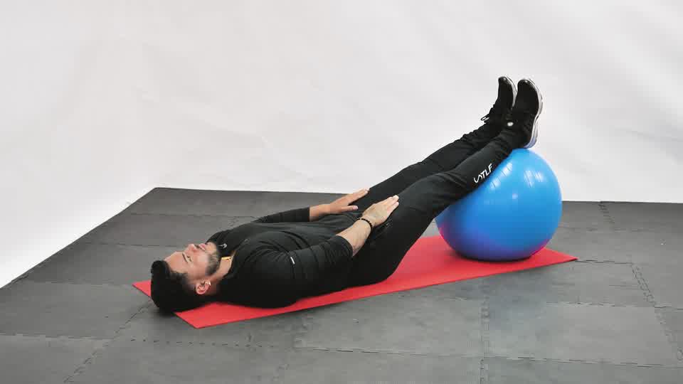 Stability Ball Straight-Leg Crunch