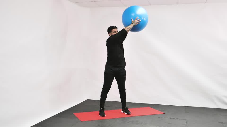 Stability Ball Wood Chop exercise