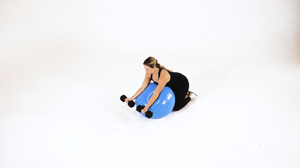 Dumbbell Preacher Curl (Stability Ball) exercise