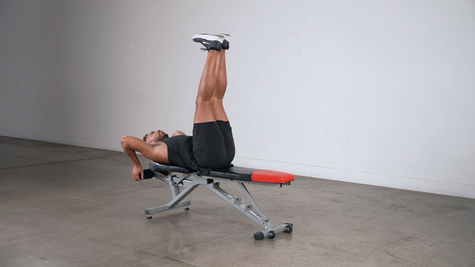 Bench Leg Raise (Supine) exercise