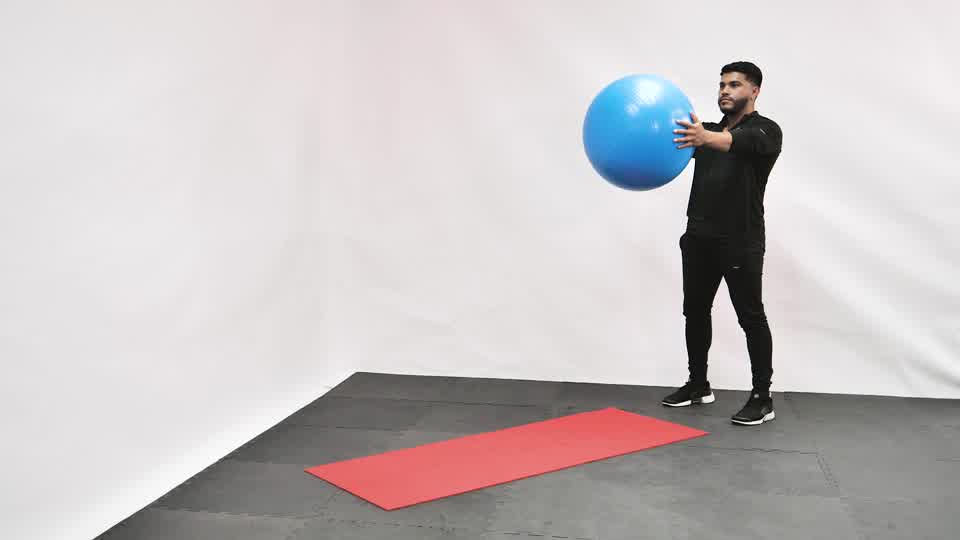 Stability Ball Walking Lunge exercise