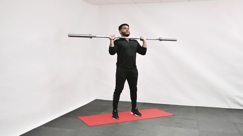 Barbell Alternating Press