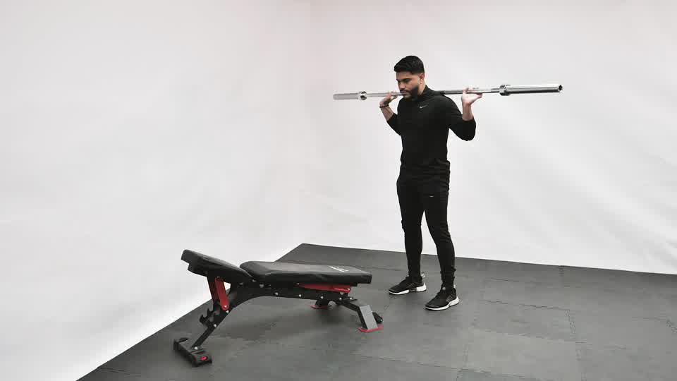 Barbell Decline Bench Lunge exercise