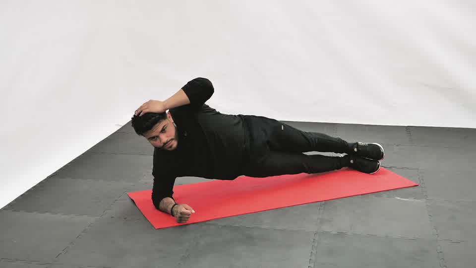 Side Plank Crunch exercise