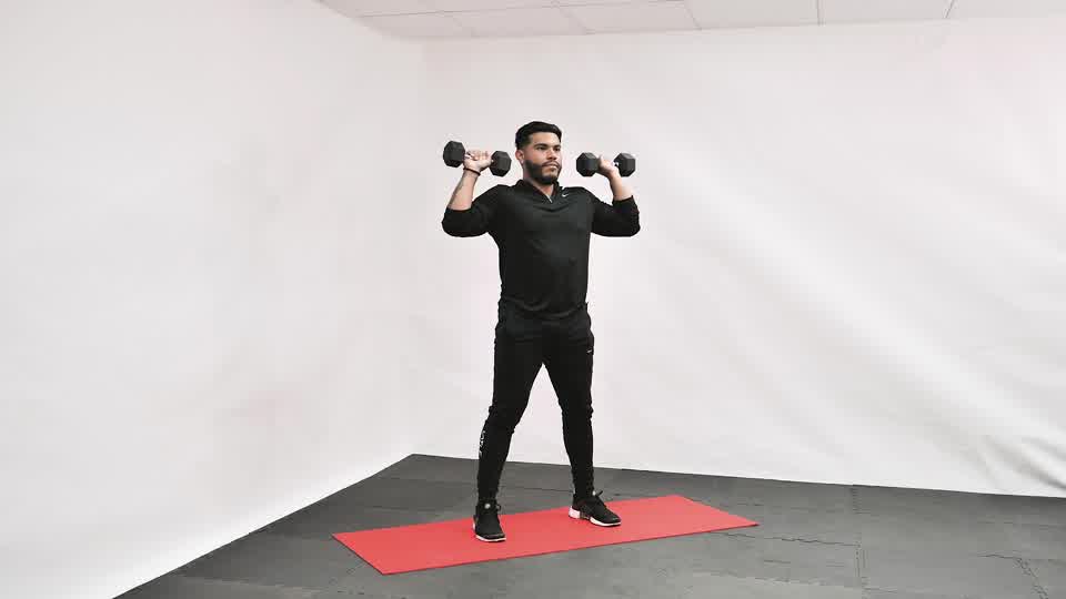 Dumbbell Squat to Shoulder Press exercise