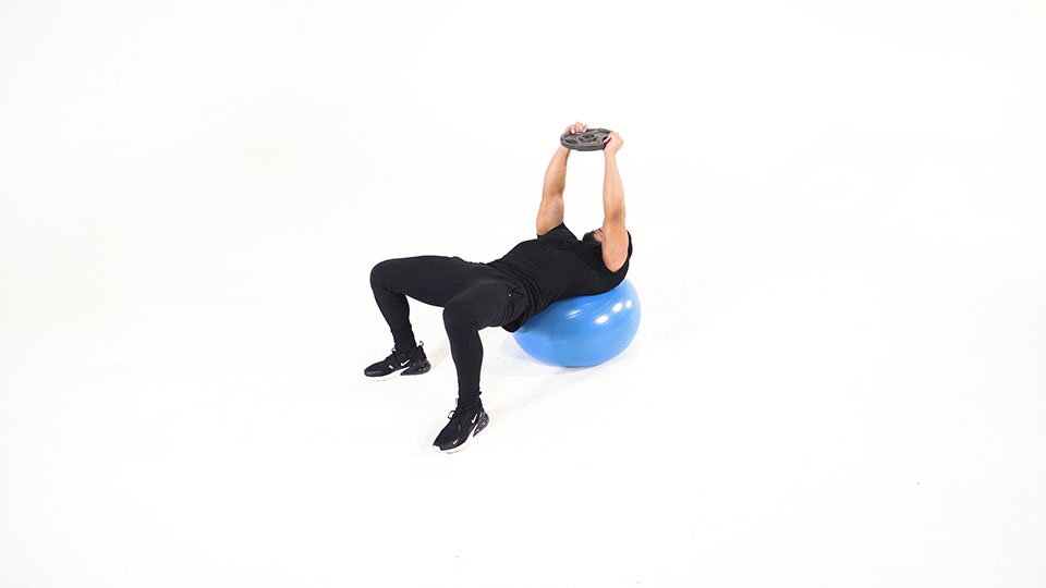 Stability Ball Weight Plate Pullover